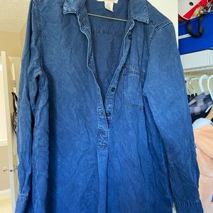 Chambray tunic top